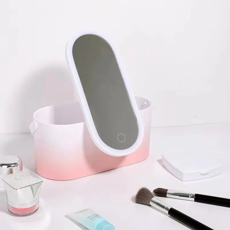 "✨ Transform Your Makeup Game! ✈️ Meet the Portable Makeup Organizer with LED Mirror - Perfect for on-the-go glam! 💄✨ #TravelEssentials #MakeupLover"