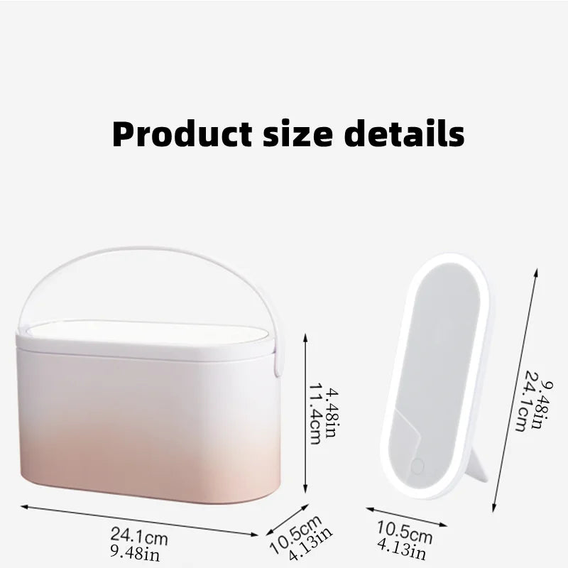 "✨ Transform Your Makeup Game! ✈️ Meet the Portable Makeup Organizer with LED Mirror - Perfect for on-the-go glam! 💄✨ #TravelEssentials #MakeupLover"