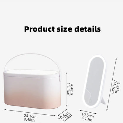 "✨ Transform Your Makeup Game! ✈️ Meet the Portable Makeup Organizer with LED Mirror - Perfect for on-the-go glam! 💄✨ #TravelEssentials #MakeupLover"
