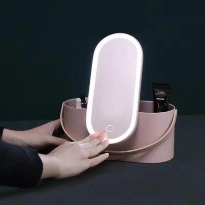 "✨ Transform Your Makeup Game! ✈️ Meet the Portable Makeup Organizer with LED Mirror - Perfect for on-the-go glam! 💄✨ #TravelEssentials #MakeupLover"